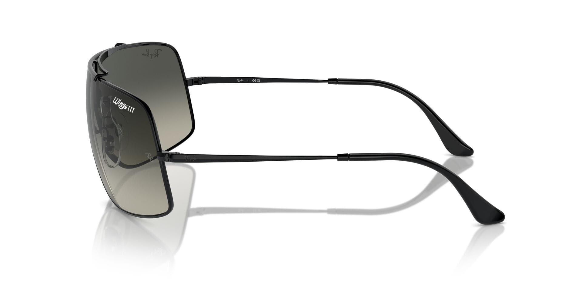 Rayban 0RB3897 Sunglass Black Unisex Full Metal Sunglass — Black frame — view 3
