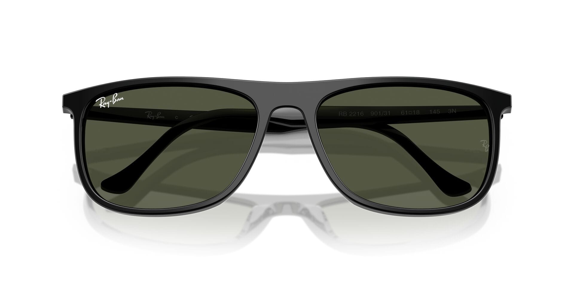 Rayban 0RB2216 Sunglass Black Unisex Full Shell Sunglass — Black frame — view 5