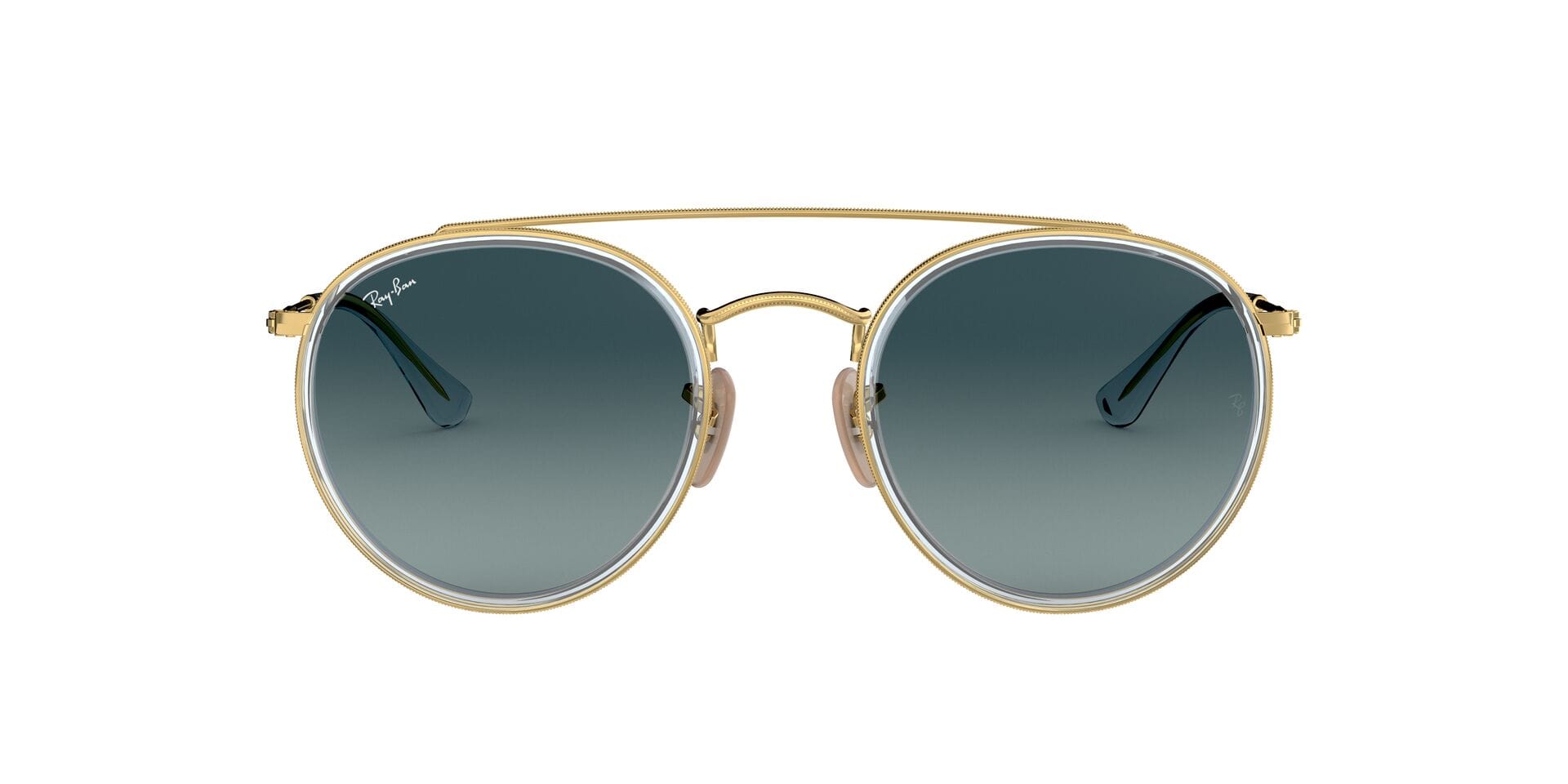 Rayban RB3647N Sunglass Gold Unisex Full Metal Sunglass — Gold frame — view 2