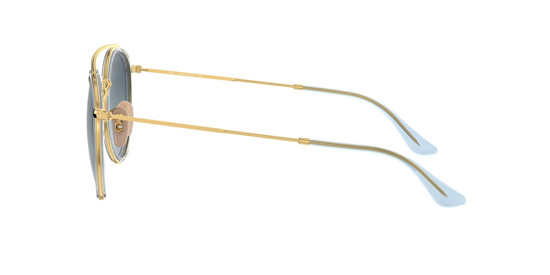 Rayban RB3647N Sunglass Gold Unisex Full Metal Sunglass — Gold frame — view 3