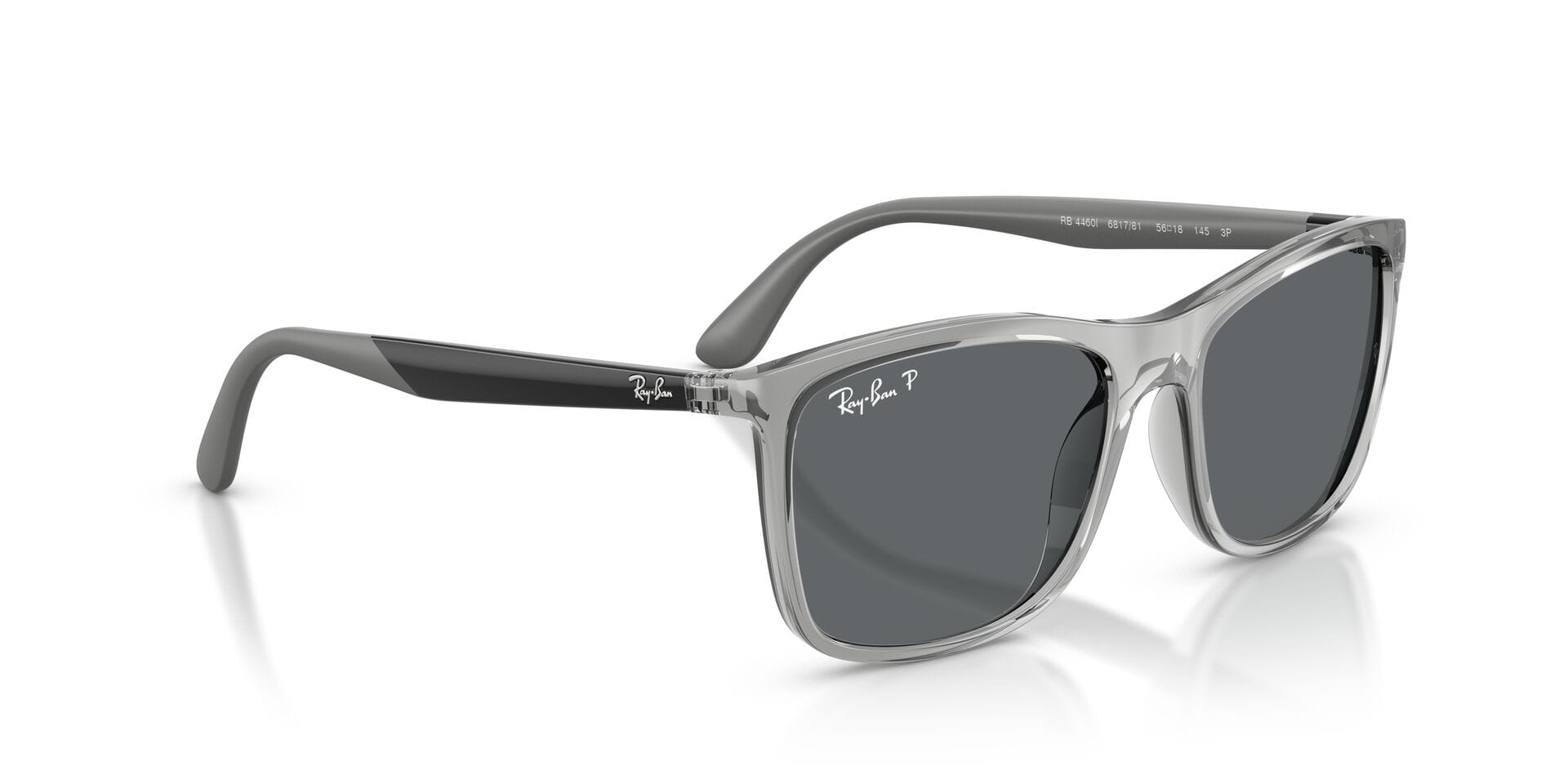 Rayban 0RB4460I Sunglass Transparent Grey Unisex Full Shell Sunglass — Transparent Grey frame — view 8