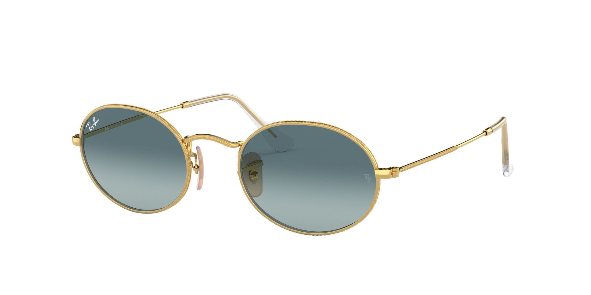 Rayban RB 3547 001/3M 2N OVAL 0RB3547 Sunglass Gold Unisex Metal Me Sunglass — Gold frame — view 2