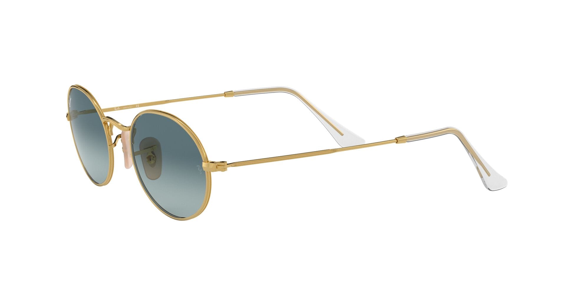 Rayban RB 3547 001/3M 2N OVAL 0RB3547 Sunglass Gold Unisex Metal Me Sunglass — Gold frame — view 3