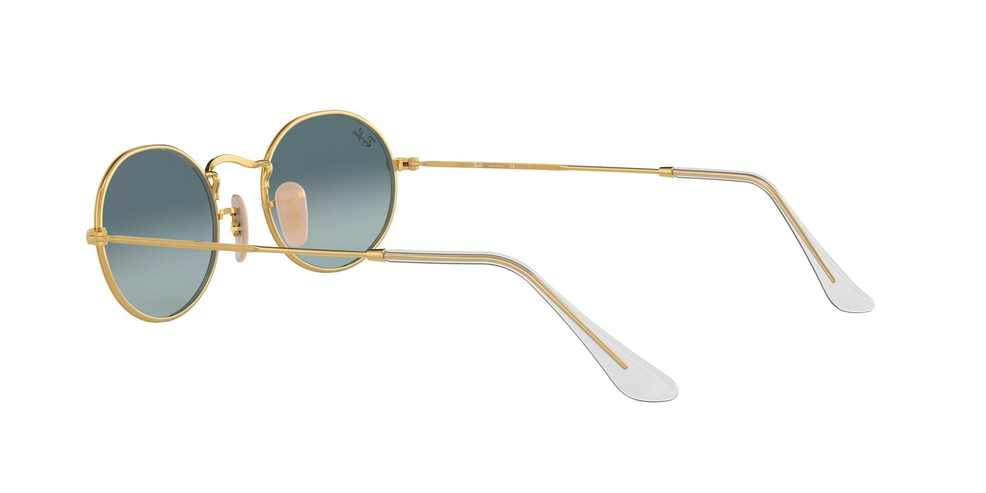 Rayban RB 3547 001/3M 2N OVAL 0RB3547 Sunglass Gold Unisex Metal Me Sunglass — Gold frame — view 5
