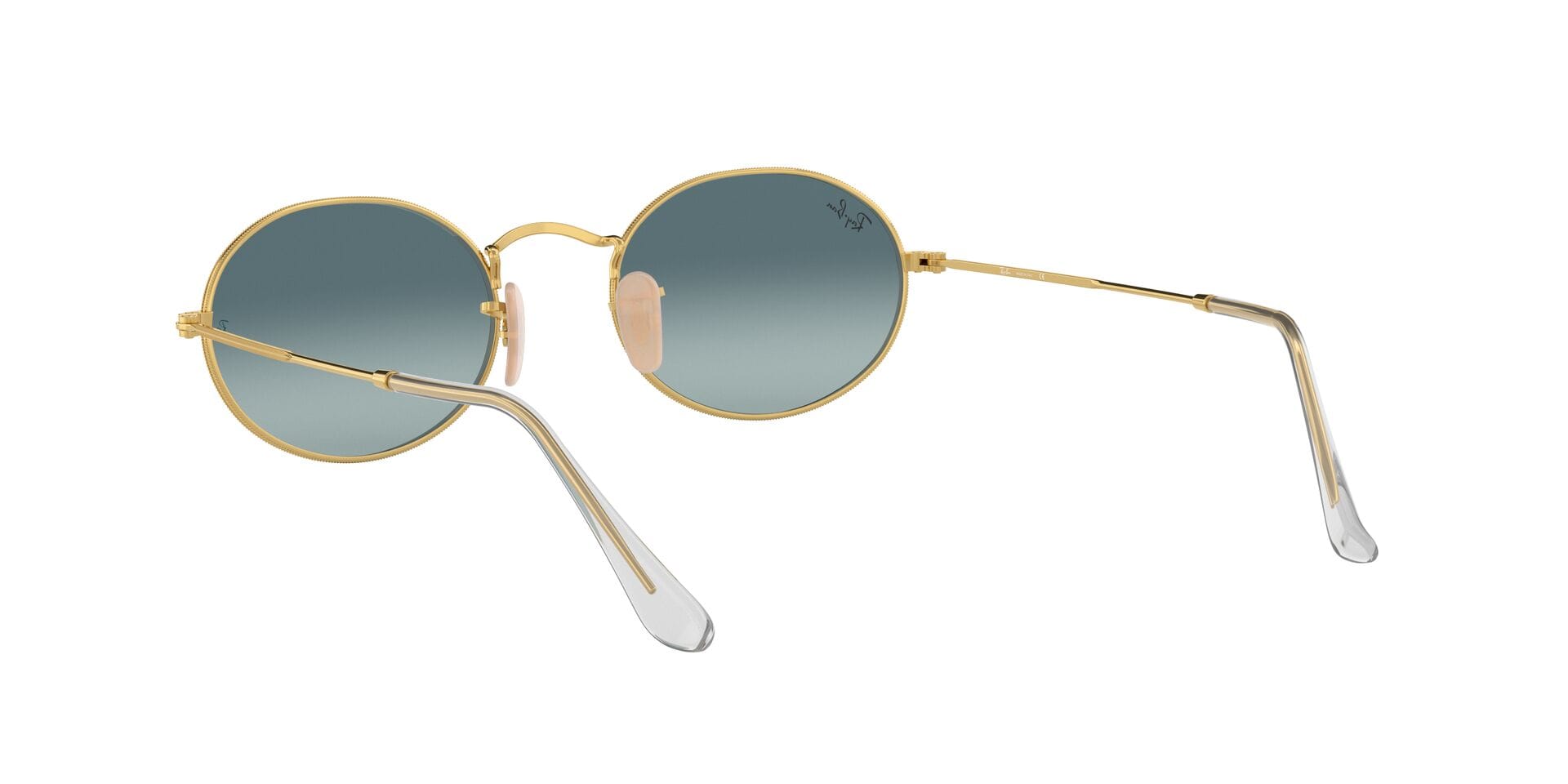 Rayban RB 3547 001/3M 2N OVAL 0RB3547 Sunglass Gold Unisex Metal Me Sunglass — Gold frame — view 6
