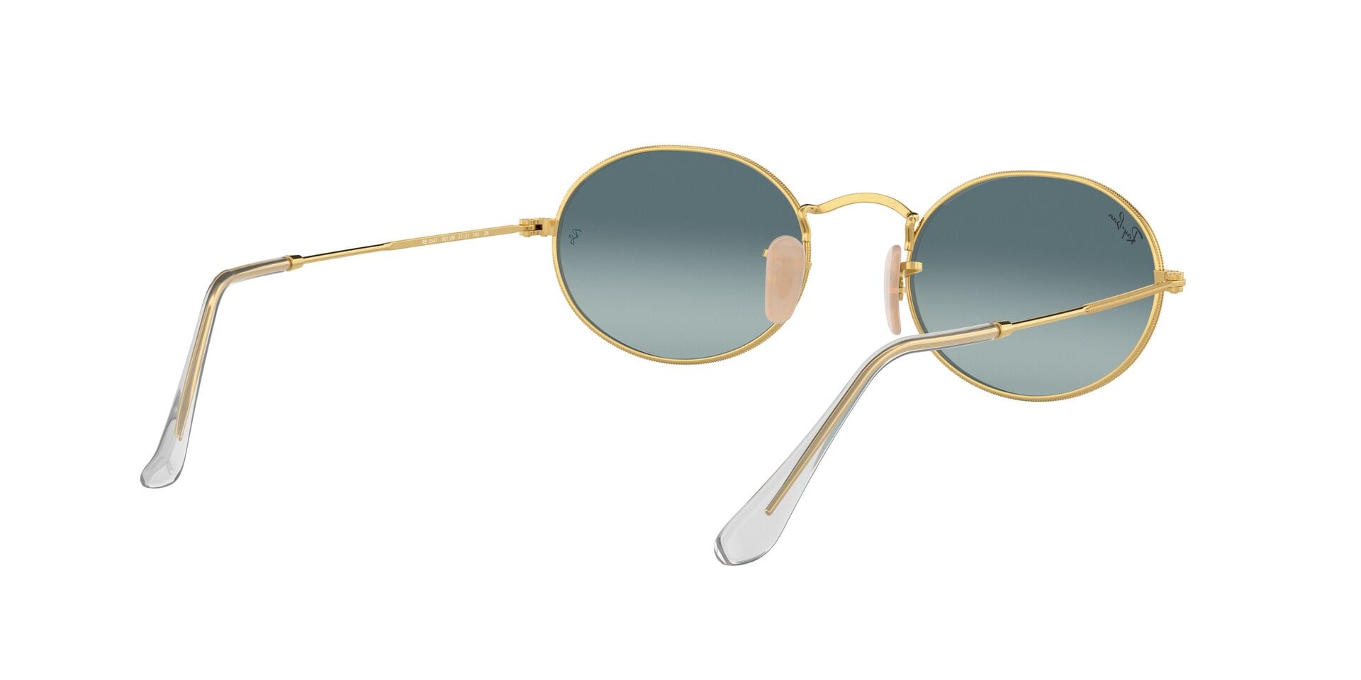 Rayban RB 3547 001/3M 2N OVAL 0RB3547 Sunglass Gold Unisex Metal Me Sunglass — Gold frame — view 8