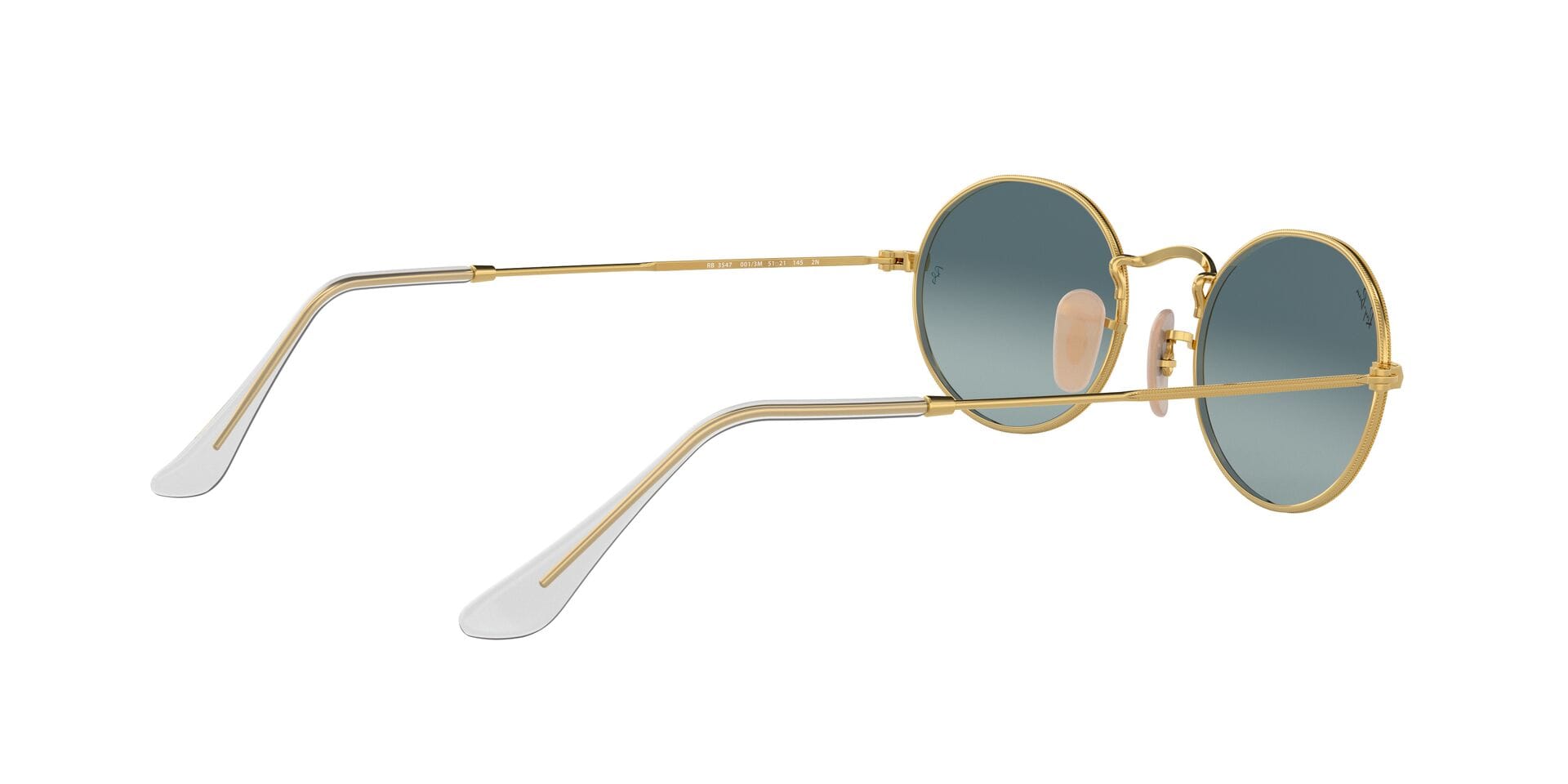 Rayban RB 3547 001/3M 2N OVAL 0RB3547 Sunglass Gold Unisex Metal Me Sunglass — Gold frame — view 9