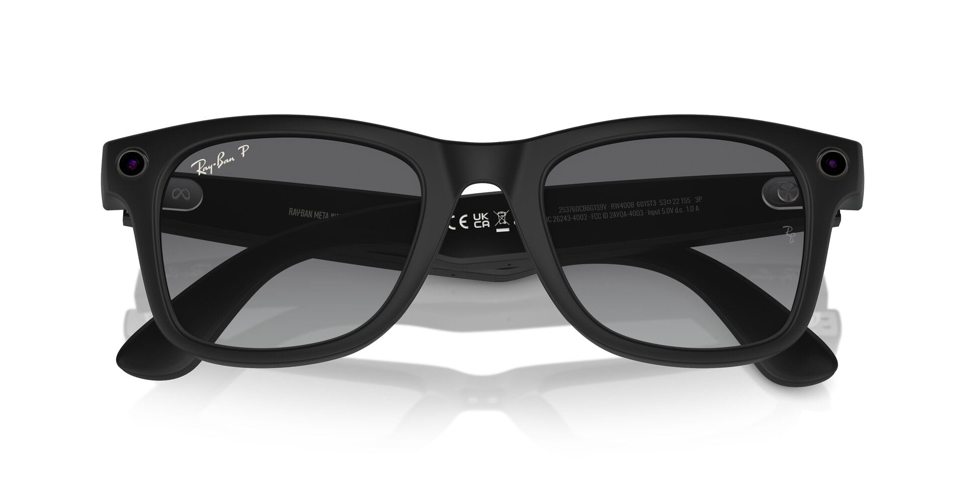 Rayban Meta GEN 1 0RW4008 Sunglass Matt Black Unisex Full Sh Sunglass — Matt Black frame — view 6