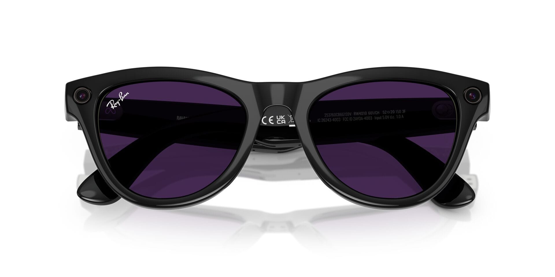Rayban Meta 0RW4010 Sunglass Black Female Full Shell Sunglass — Black frame — view 5
