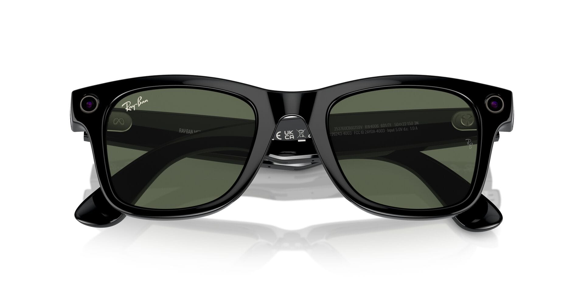 Rayban Meta 0RW4006 Sunglass Black Unisex Full Shell Sunglass — Black frame — view 5