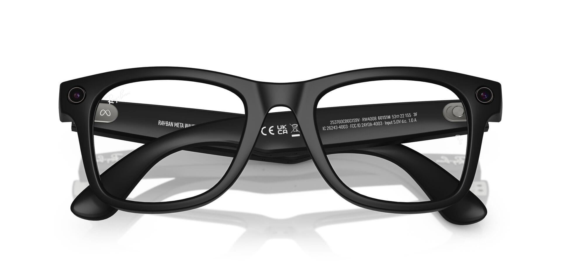 Rayban Meta GEN 1 0W4008 Sunglass Matt Black Unisex Full She Sunglass — Matt Black frame — view 4