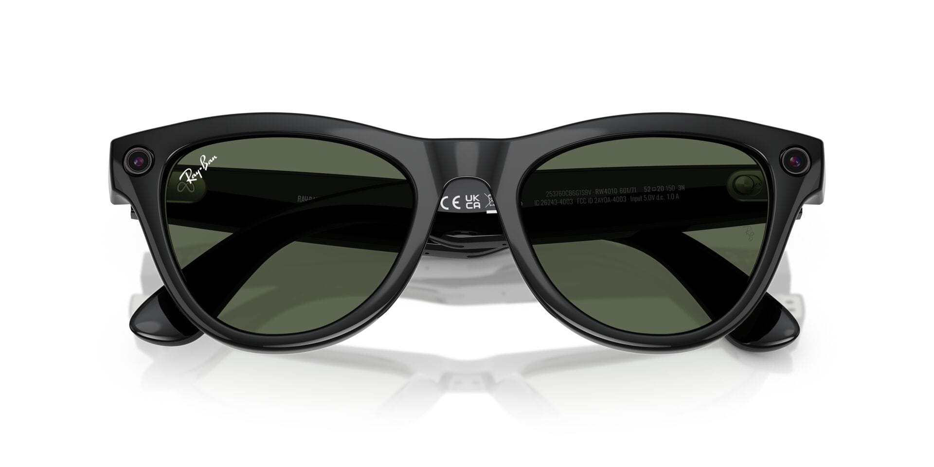 Rayban Meta 0RW4010 Sunglass Black Female Full Shell Sunglass — Black frame — view 4
