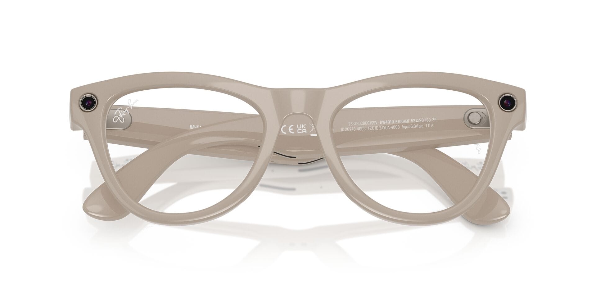 Rayban Meta 0RW4010 Sunglass Grey Female Full Shell Sunglass — Grey frame — view 4