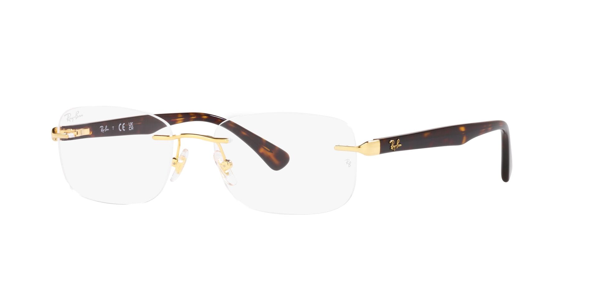 Rayban 0RX6488I Frame Gold Unisex RimLess Shell — Gold frame