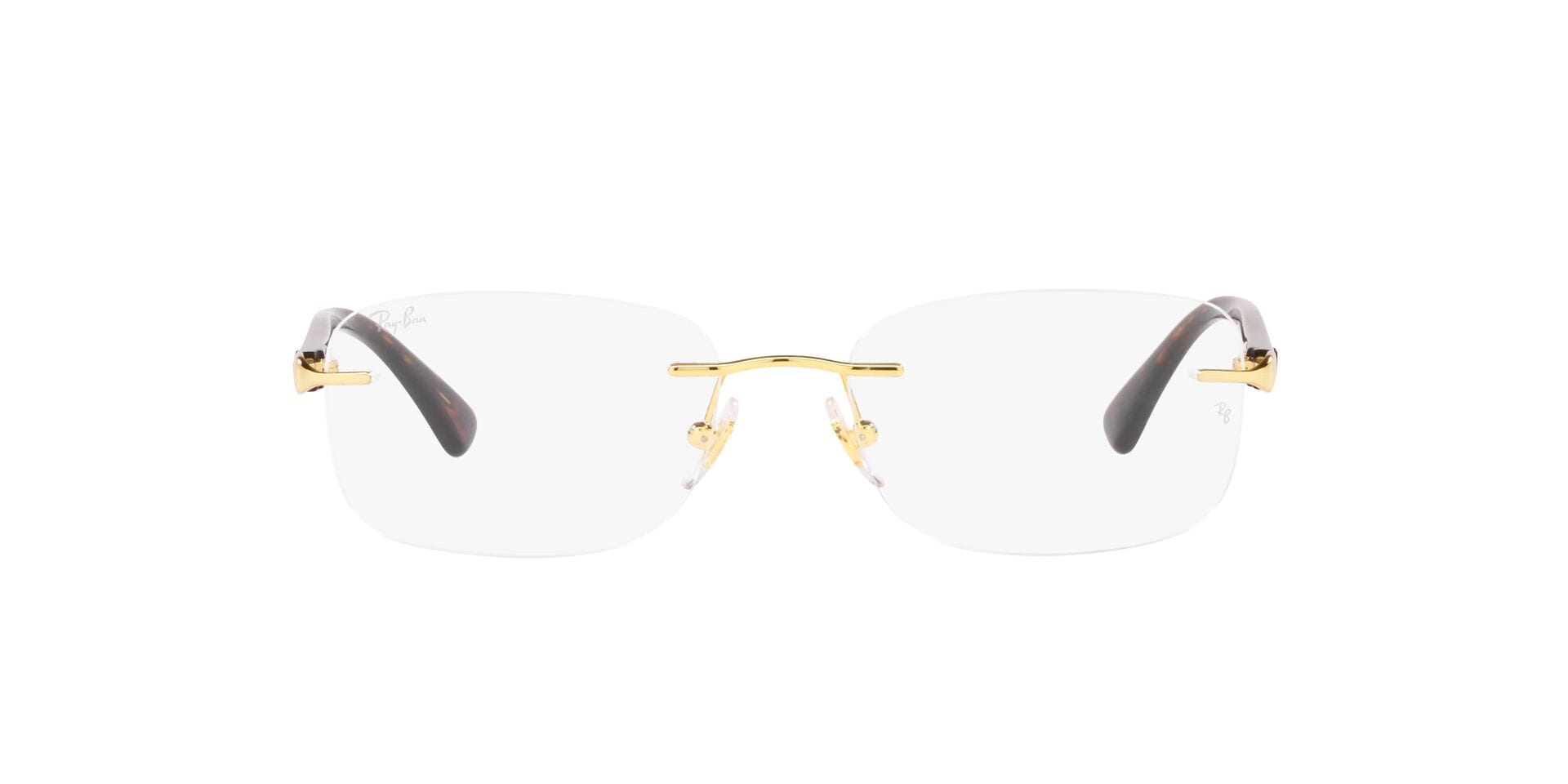 Rayban 0RX6488I Frame Gold Unisex RimLess Shell Frame — Gold frame — view 2