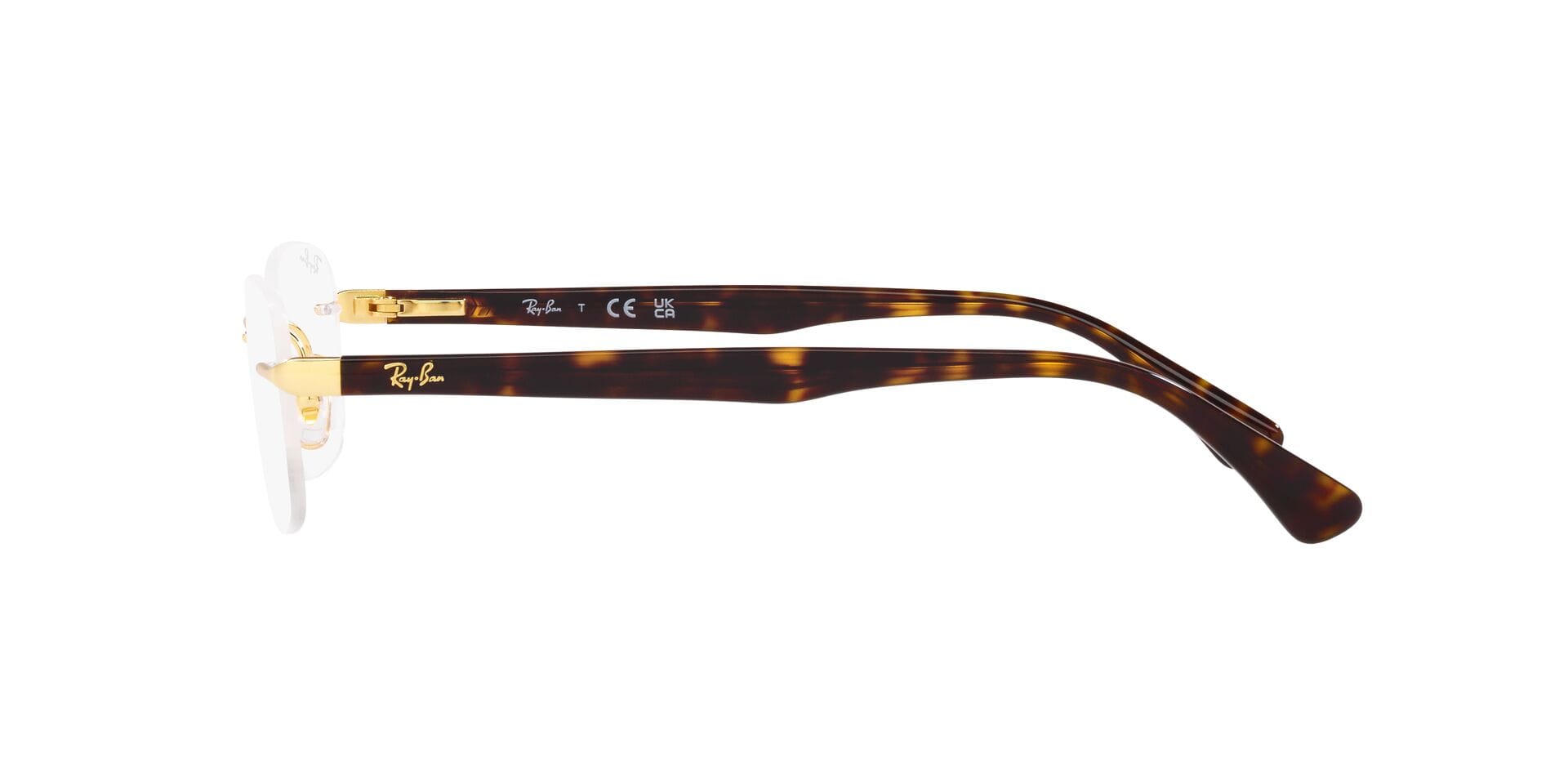 Rayban 0RX6488I Frame Gold Unisex RimLess Shell Frame — Gold frame — view 3