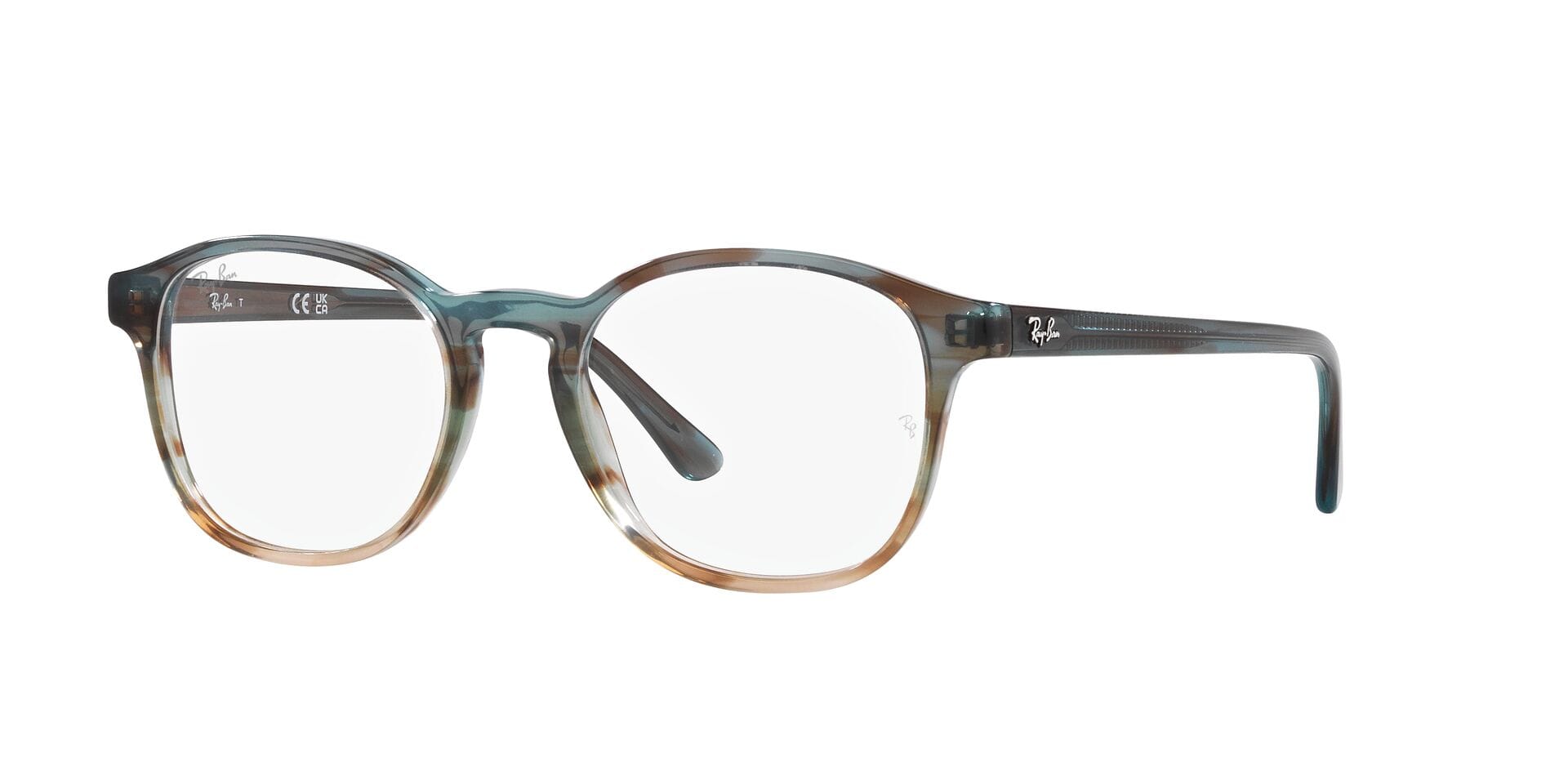 Rayban 0RX5417 Frame Transparent Blue Unisex Full Shell — Transparent Blue frame