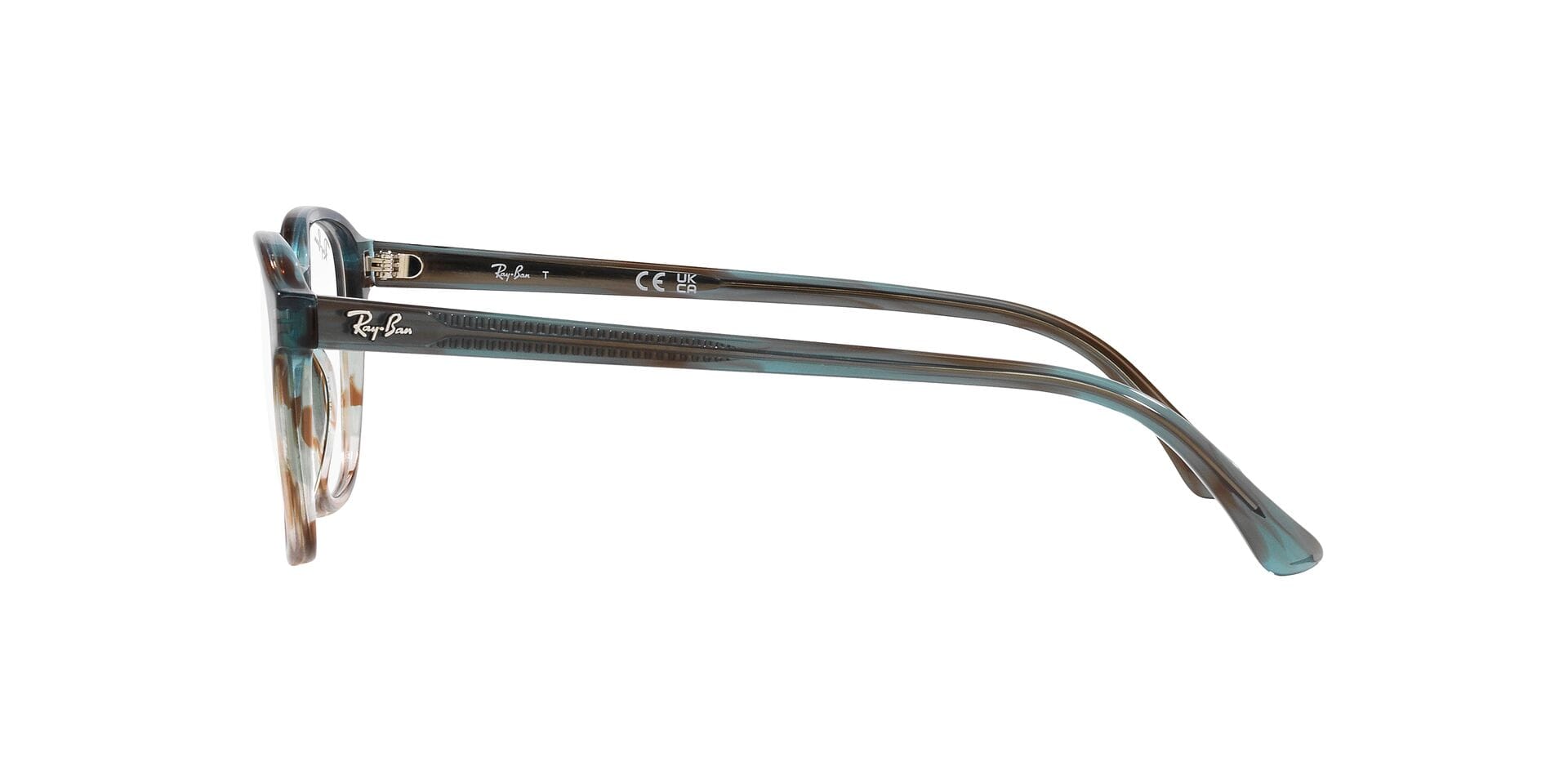 Rayban 0RX5417 Frame Transparent Blue Unisex Full Shell Frame — Transparent Blue frame — view 3