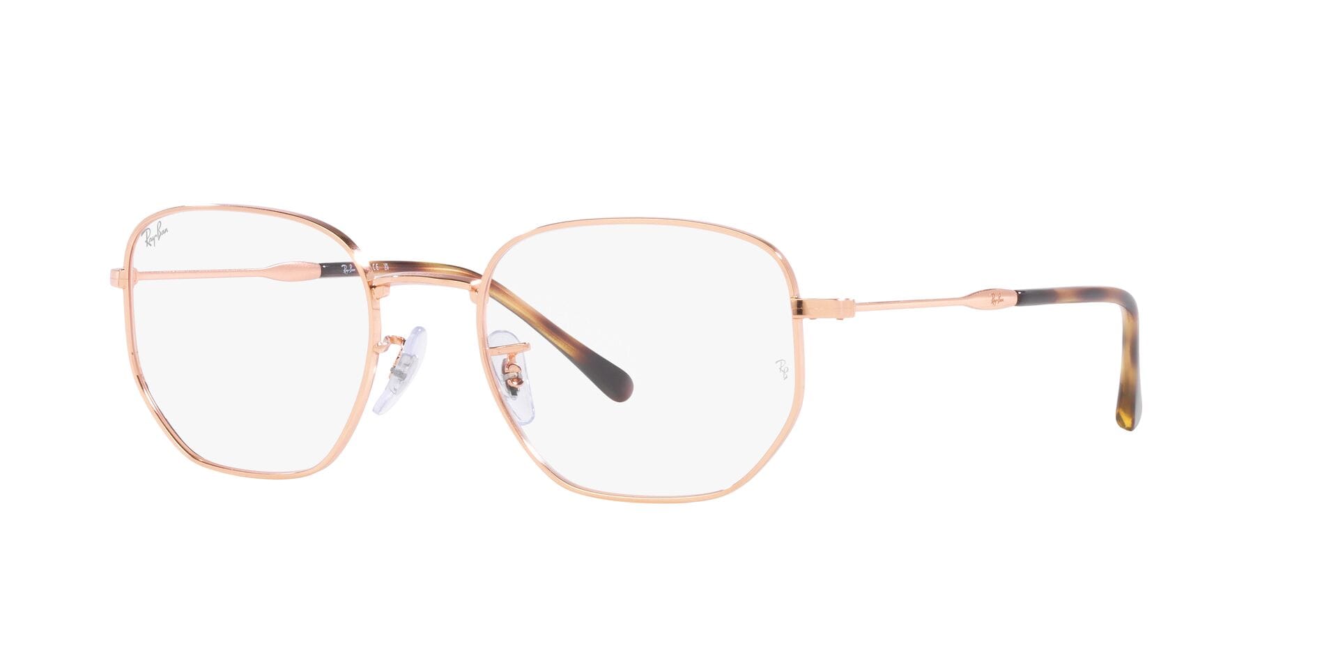 Rayban 0RX6496 Frame Rose Gold Unisex Full Metal — Rose Gold frame