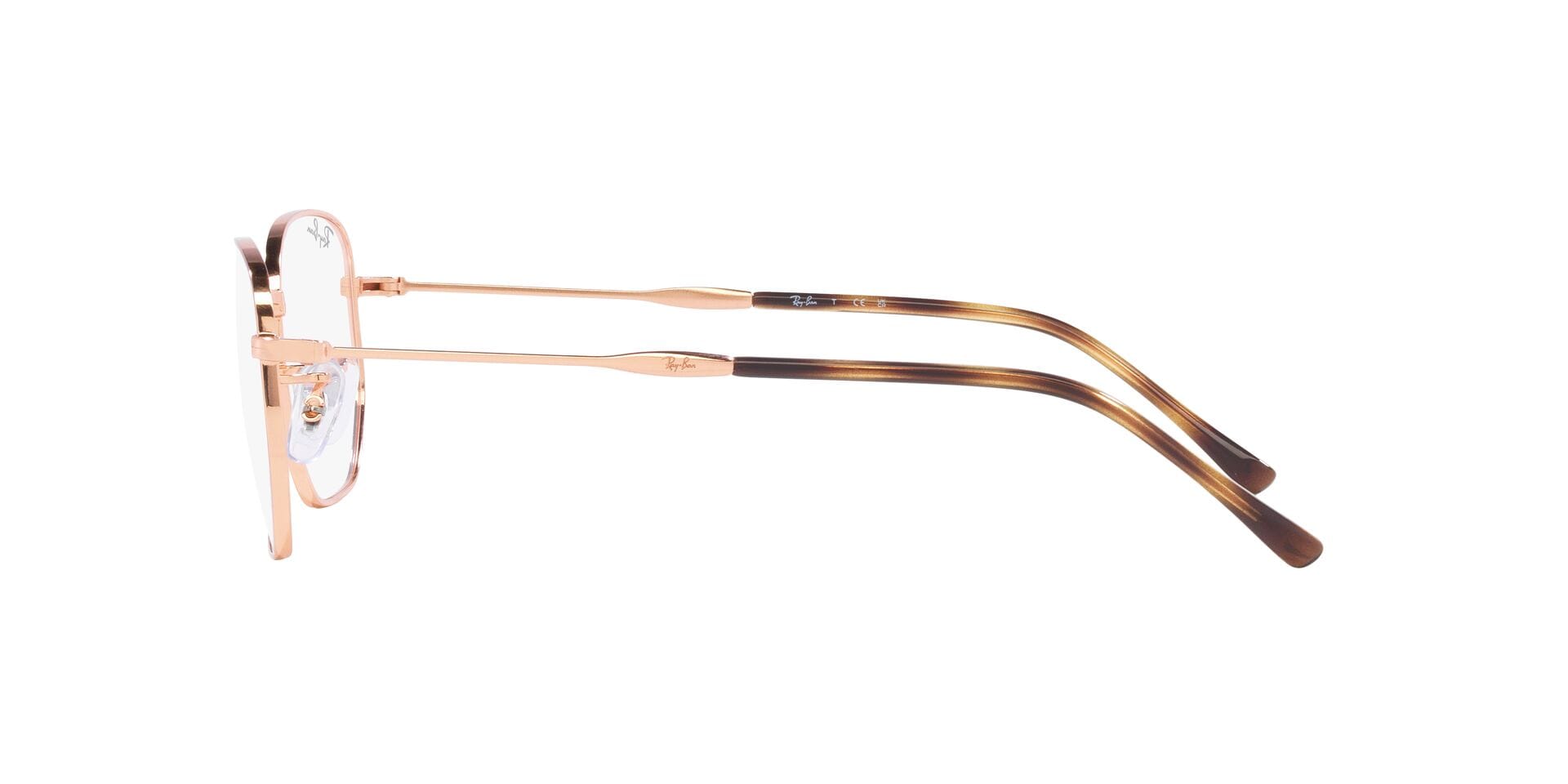 Rayban 0RX6496 Frame Rose Gold Unisex Full Metal Frame — Rose Gold frame — view 3