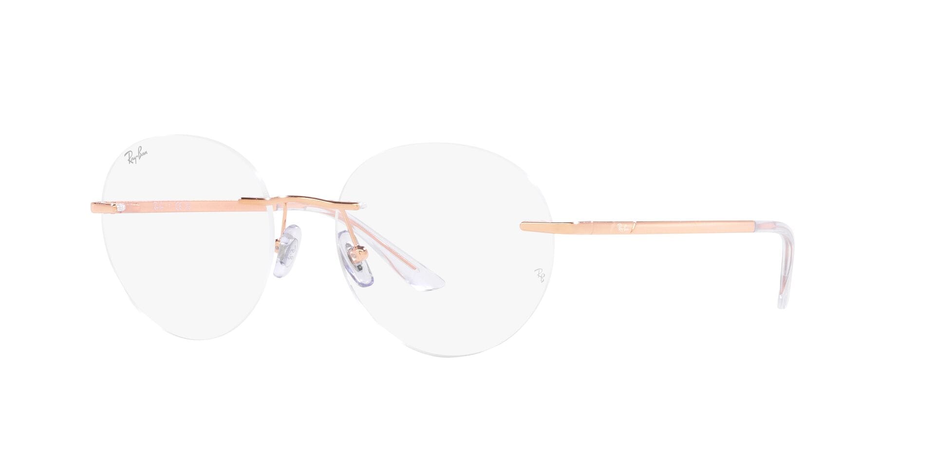 Rayban 0RX6505I Frame Rose Gold Unisex RimLess Metal — Rose Gold frame