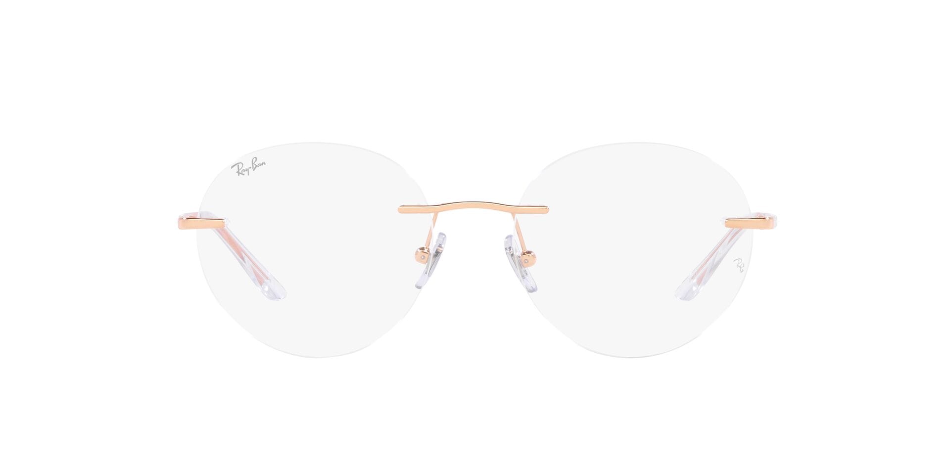 Rayban 0RX6505I Frame Rose Gold Unisex RimLess Metal Frame — Rose Gold frame — view 2
