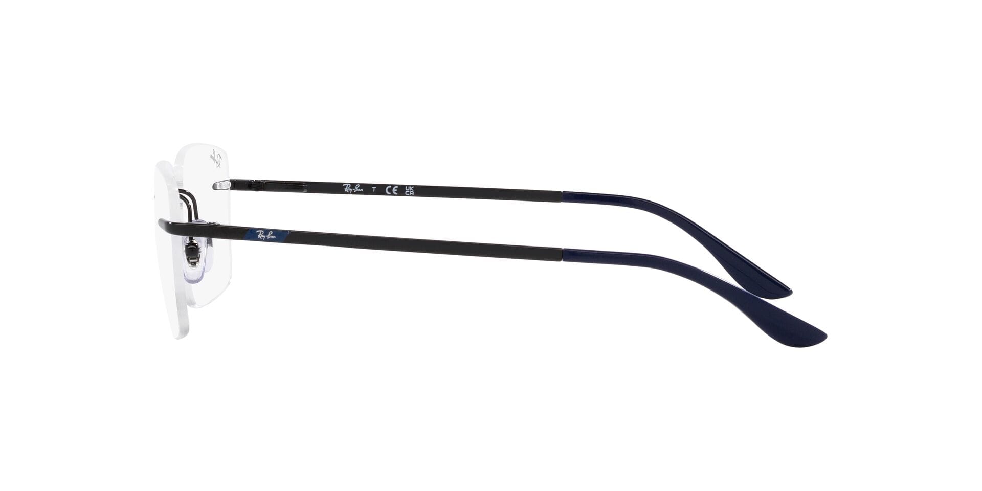 Rayban 0RX6506I Frame Black Male RimLess Metal Frame — Black frame — view 3
