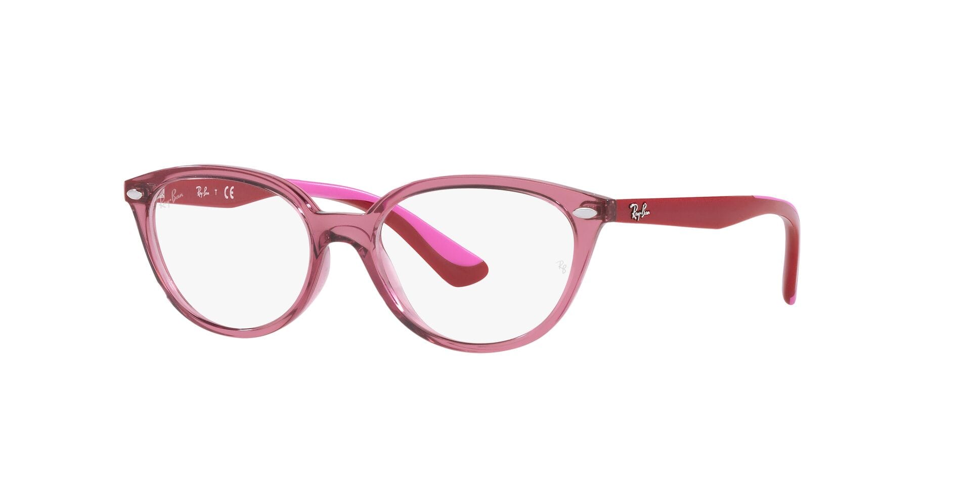 Rayban Junior 0RY1612 Frame Transparent Pink Kids Full Shell Frame — Transparent Pink frame — alternate view