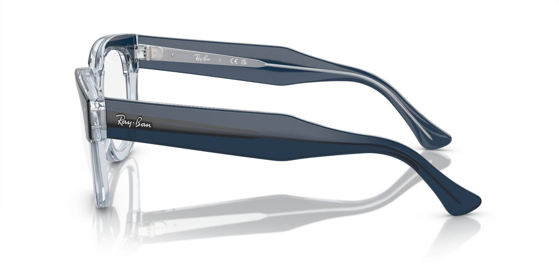 Rayban 0RX0298V Frame Transparent Blue Unisex Full Shell Frame — Transparent Blue frame — view 4