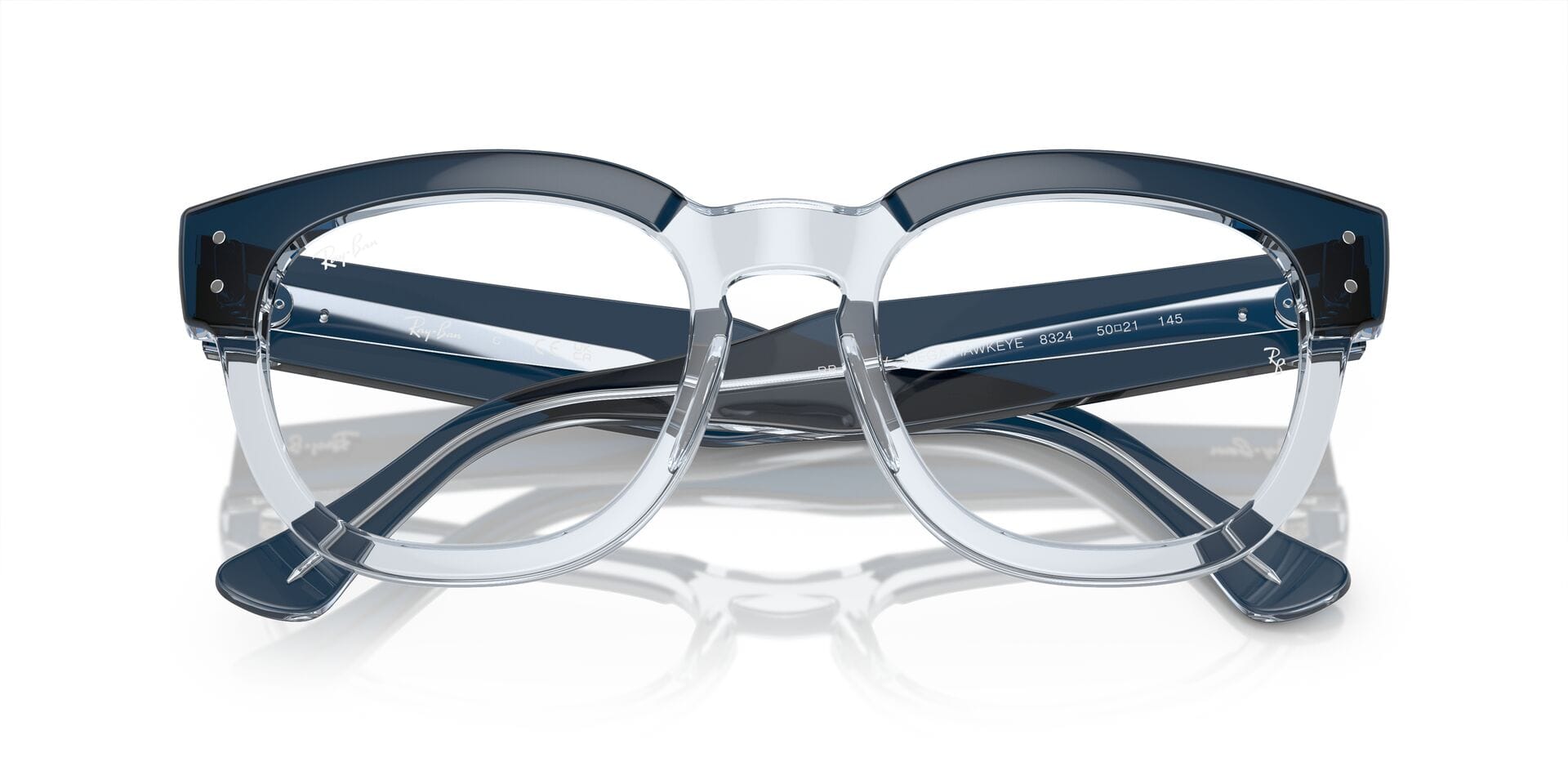 Rayban 0RX0298V Frame Transparent Blue Unisex Full Shell Frame — Transparent Blue frame — view 5