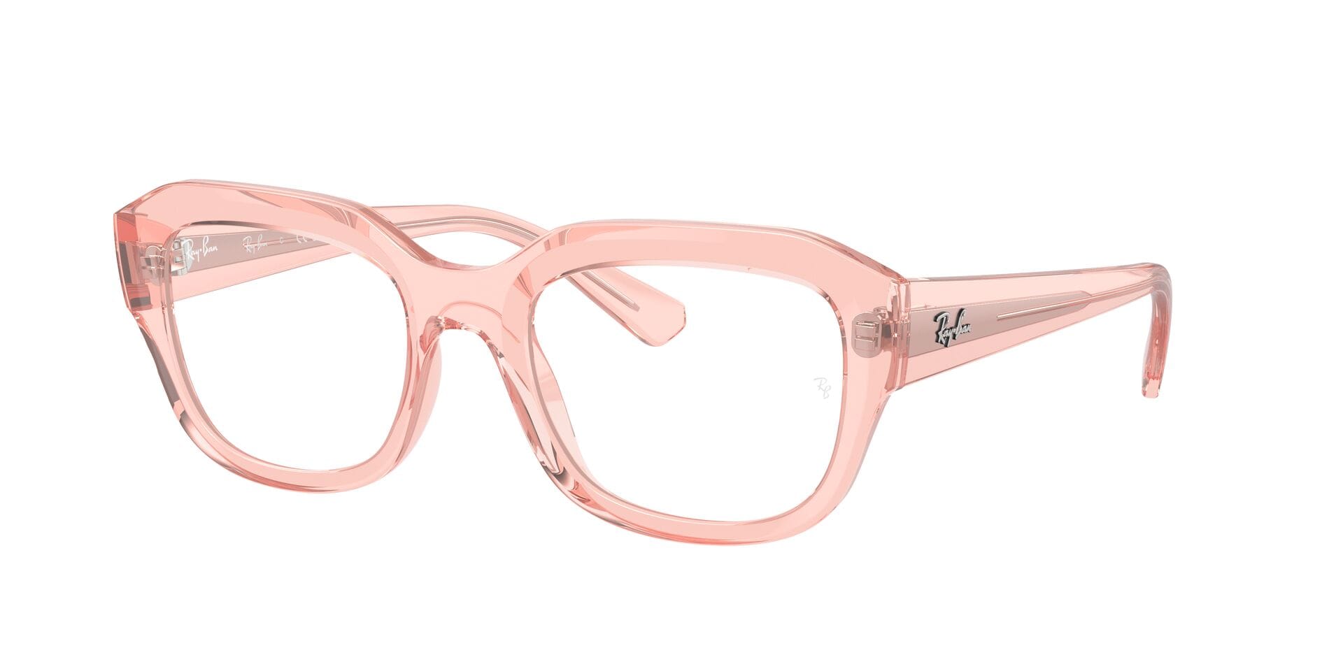 Rayban FR Rayban 0EX7225 Frame Transparent Pink Female Shell Shell Frame — Transparent Pink frame — view 1