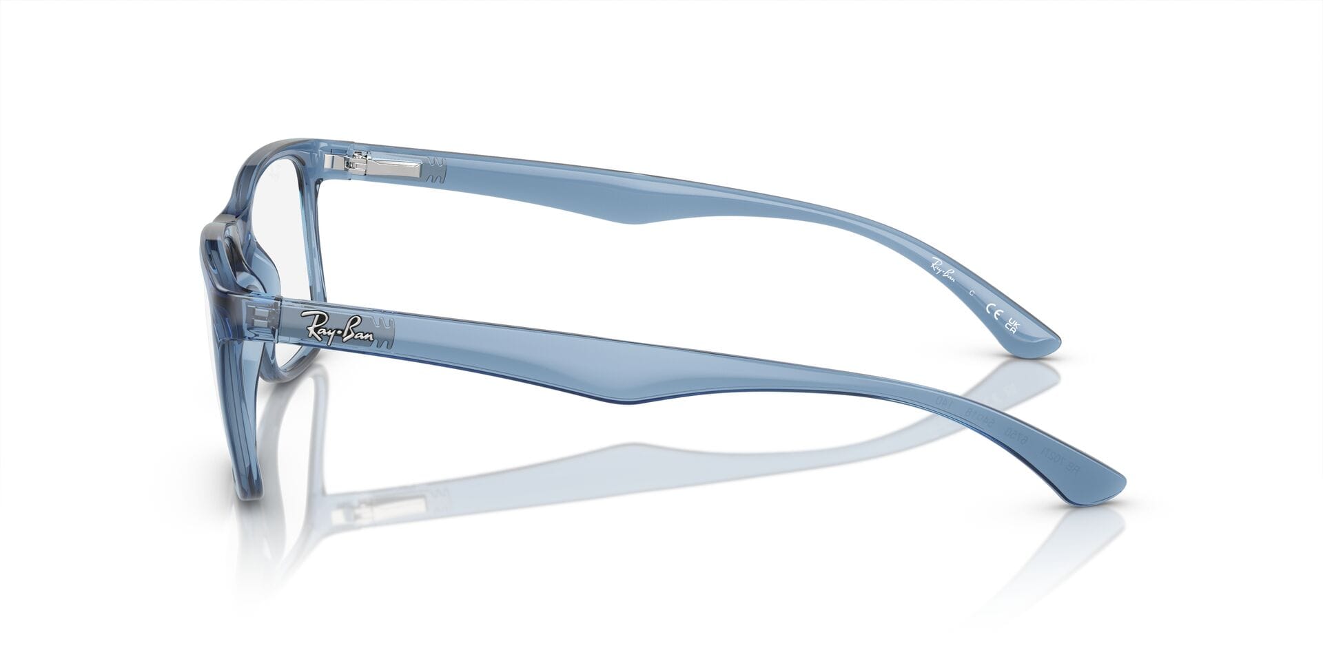 Rayban 0RX7027I Frame Transparent Blue Unisex Full Shell Frame — Transparent Blue frame — view 3