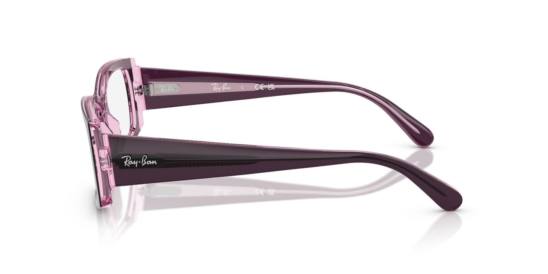 Rayban 0RX5434 Frame Violet Female Full Shell Frame — Violet frame — view 3