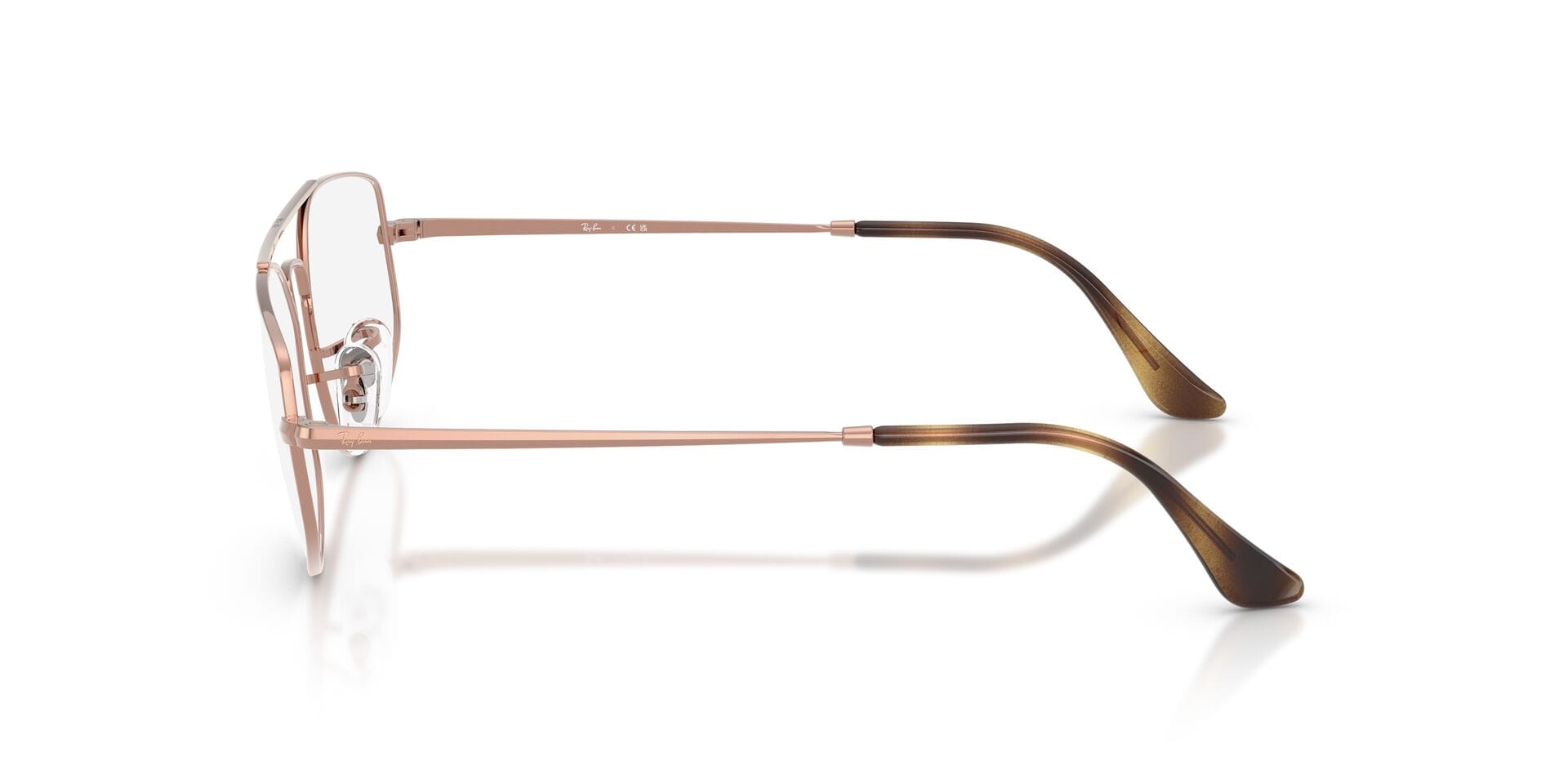 Rayban 0RX6545 Frame Brown Unisex Full Metal Frame — Brown frame — view 3