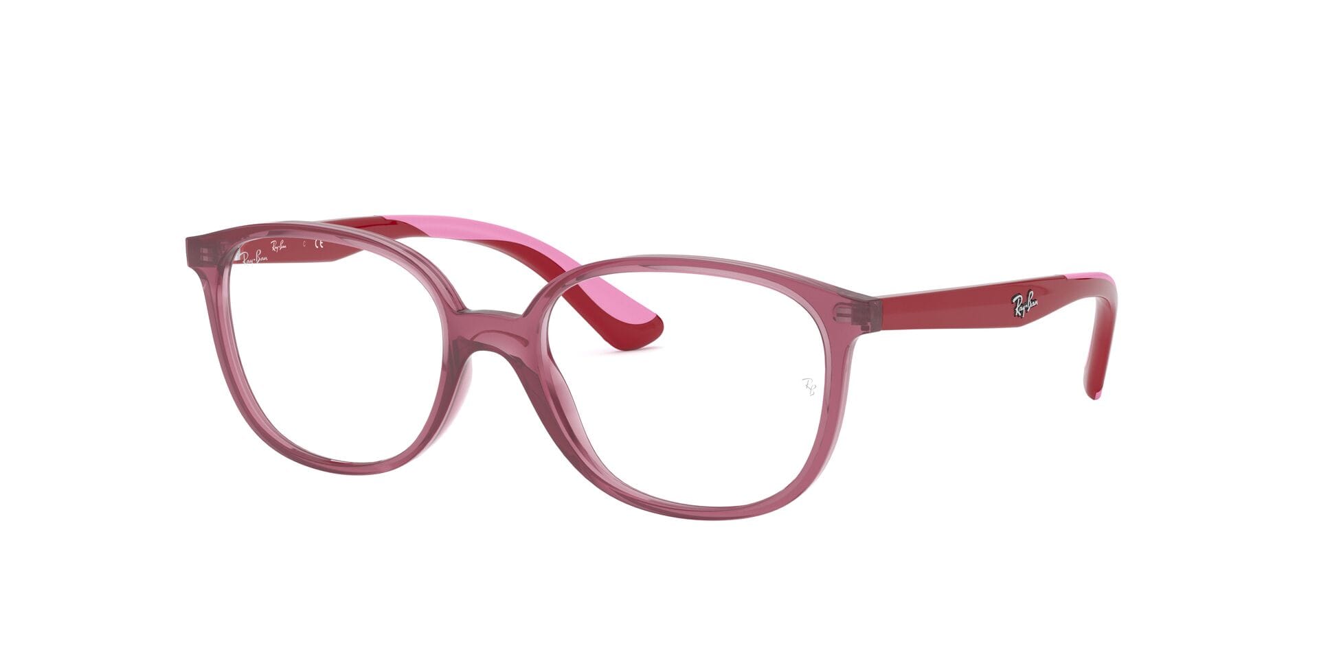 Rayban Junior 0RY1598 Frame Transparent Red Unisex Full Shel Frame — Transparent Red frame — view 1