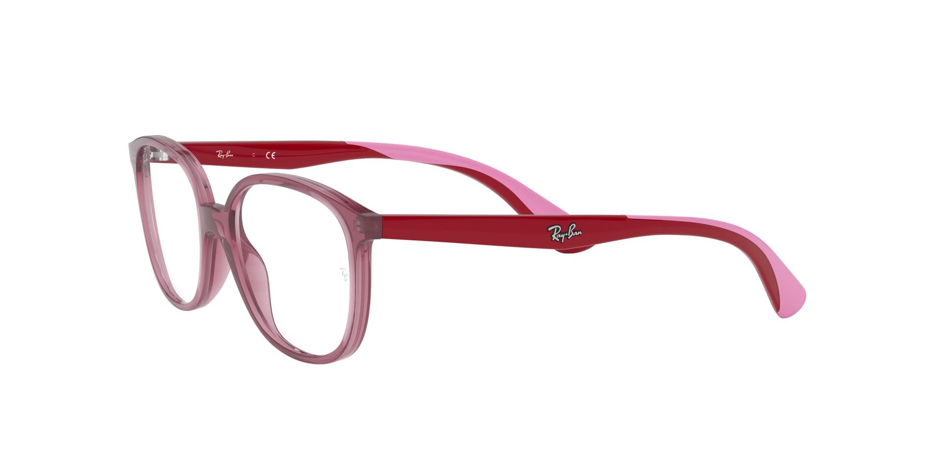 Rayban Junior 0RY1598 Frame Transparent Red Unisex Full Shel Frame — Transparent Red frame — view 3