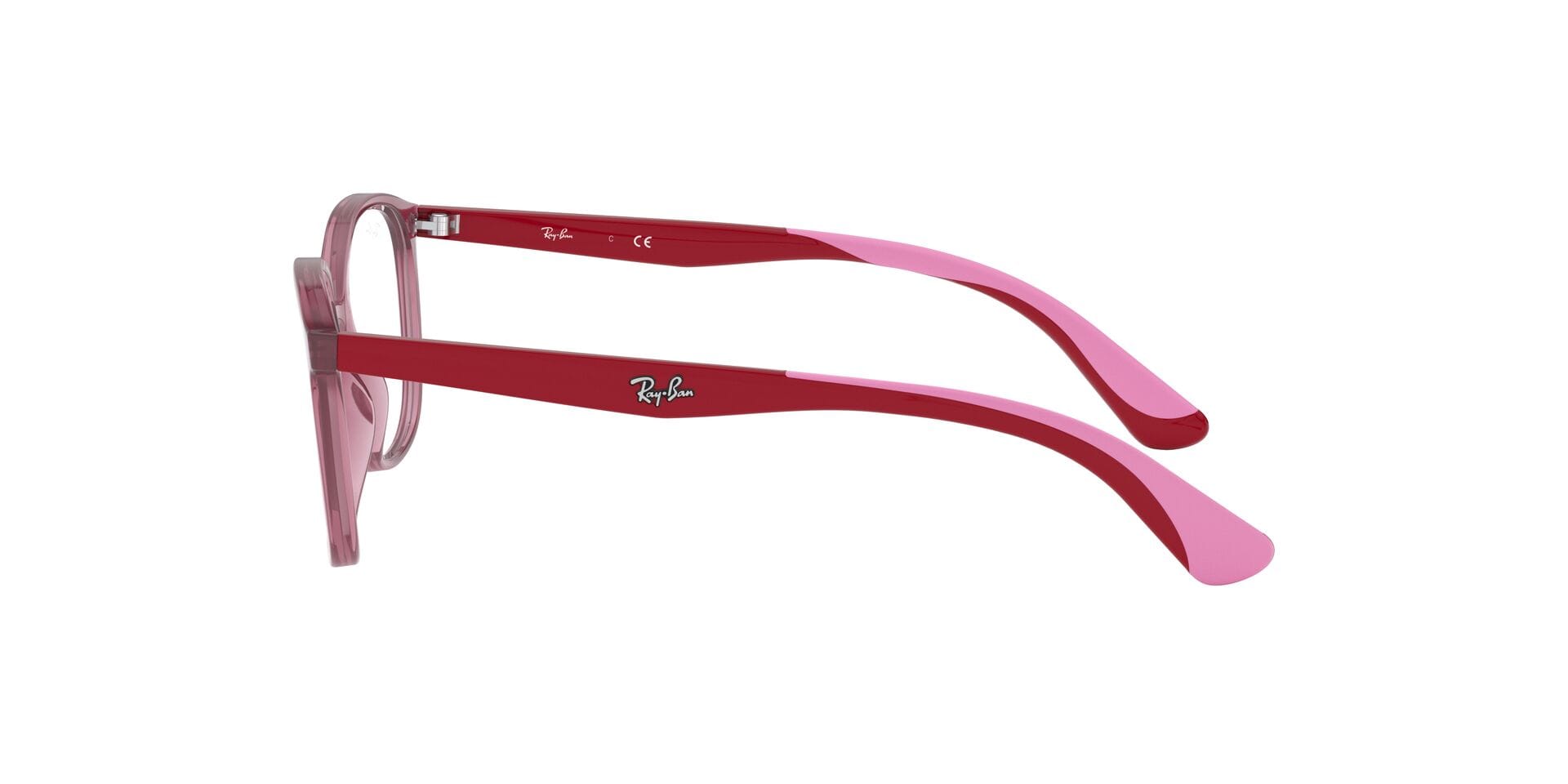 Rayban Junior 0RY1598 Frame Transparent Red Unisex Full Shel Frame — Transparent Red frame — view 4