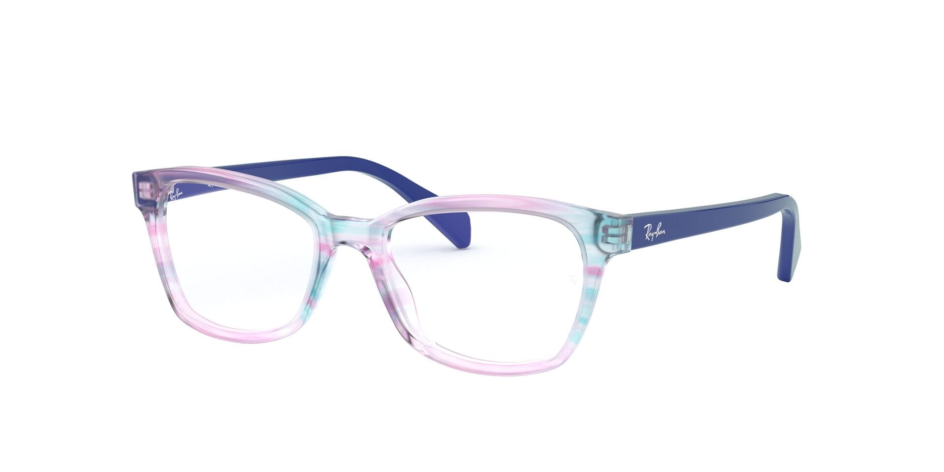 Rayban 0RB1591 Frame Transparent Violet Female Full Shell Frame — Transparent Violet frame — view 3