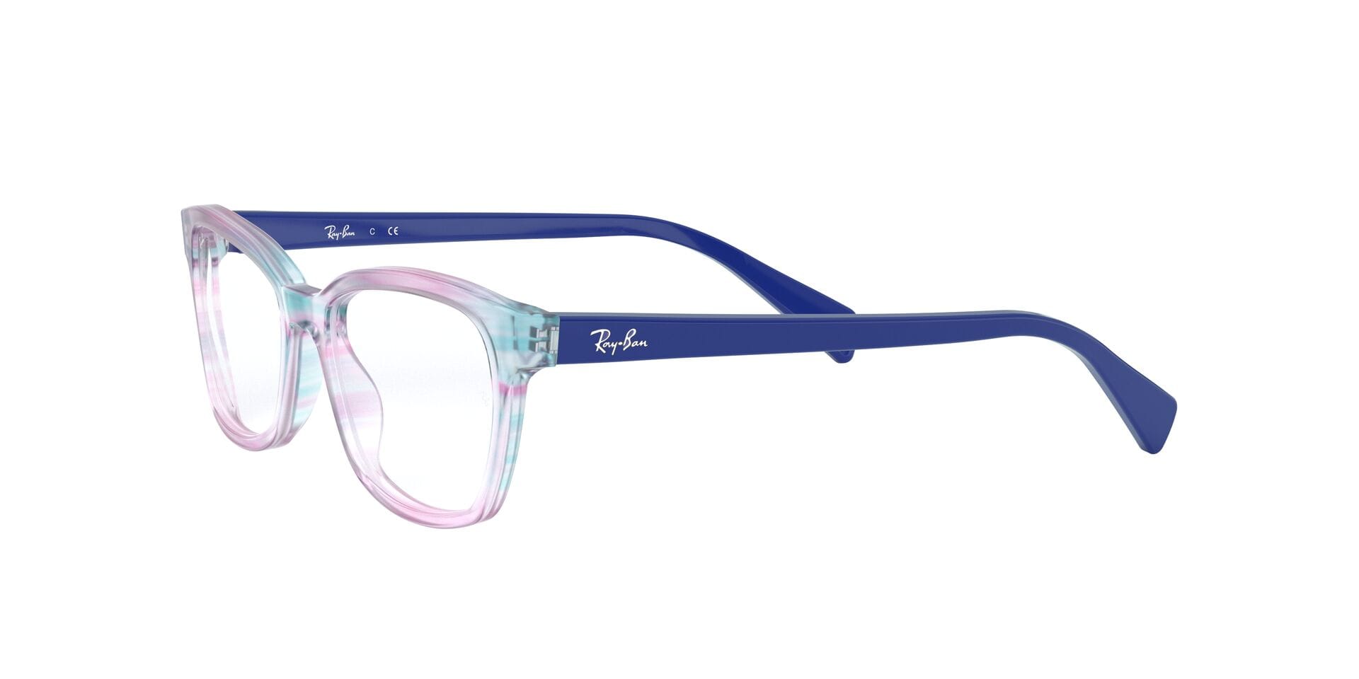 Rayban 0RB1591 Frame Transparent Violet Female Full Shell Frame — Transparent Violet frame — view 5