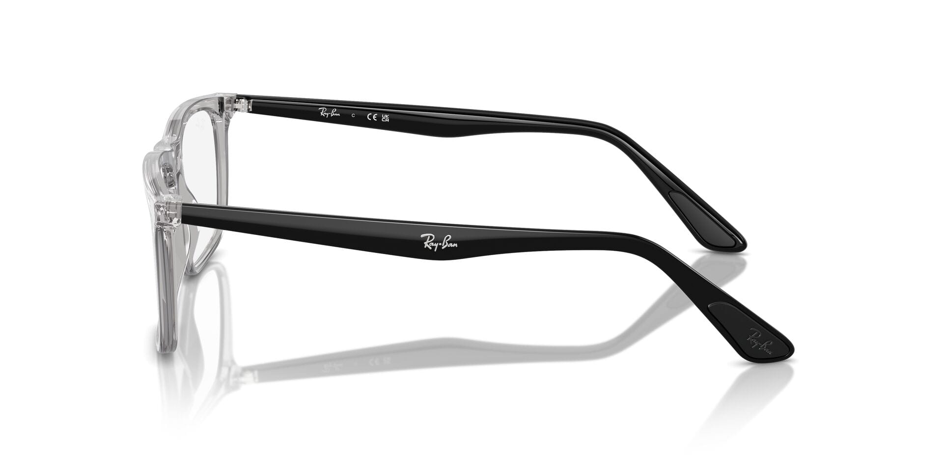 Rayban 0RX5389I Frame Transparent Grey Male Full Shell Frame — Transparent Grey frame — view 4