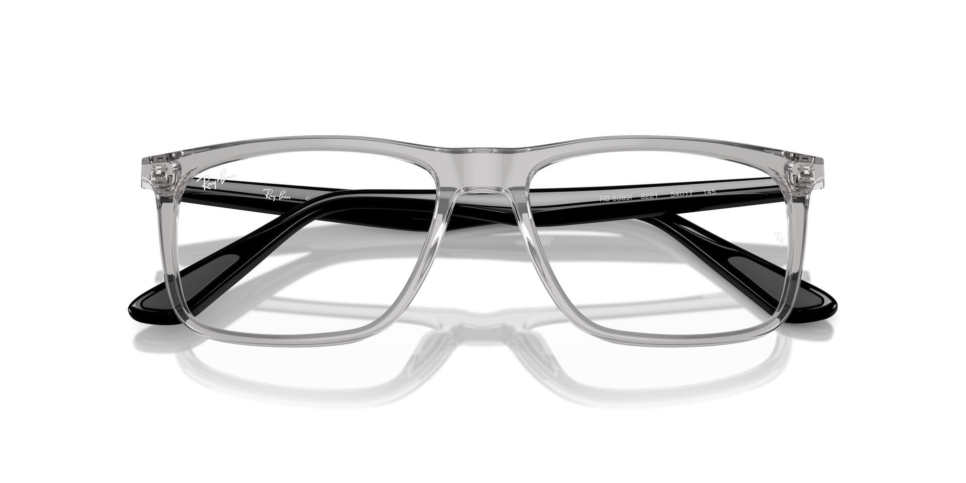 Rayban 0RX5389I Frame Transparent Grey Male Full Shell Frame — Transparent Grey frame — view 5