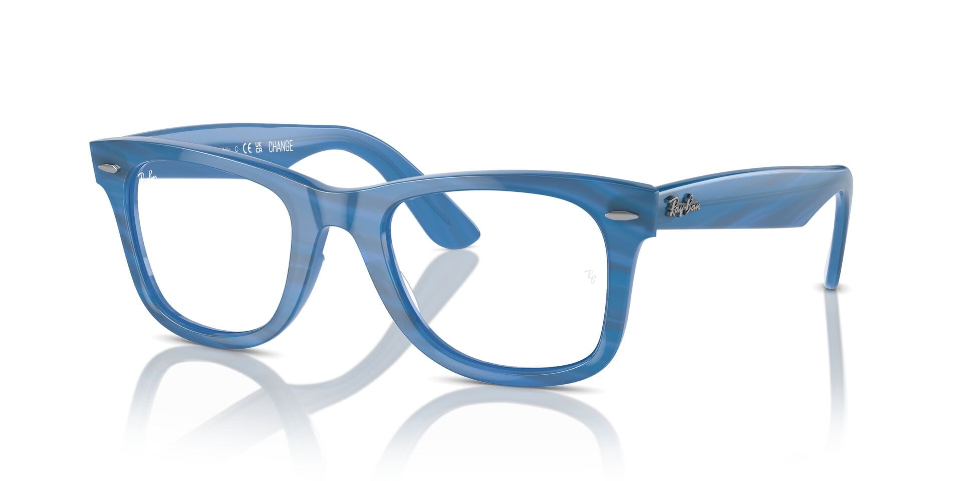 Rayban 0RX4340V Frame Transparent Blue Unisex Full Shell — Transparent Blue frame