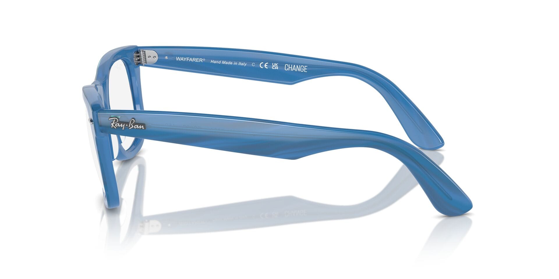 Rayban 0RX4340V Frame Transparent Blue Unisex Full Shell Frame — Transparent Blue frame — view 3
