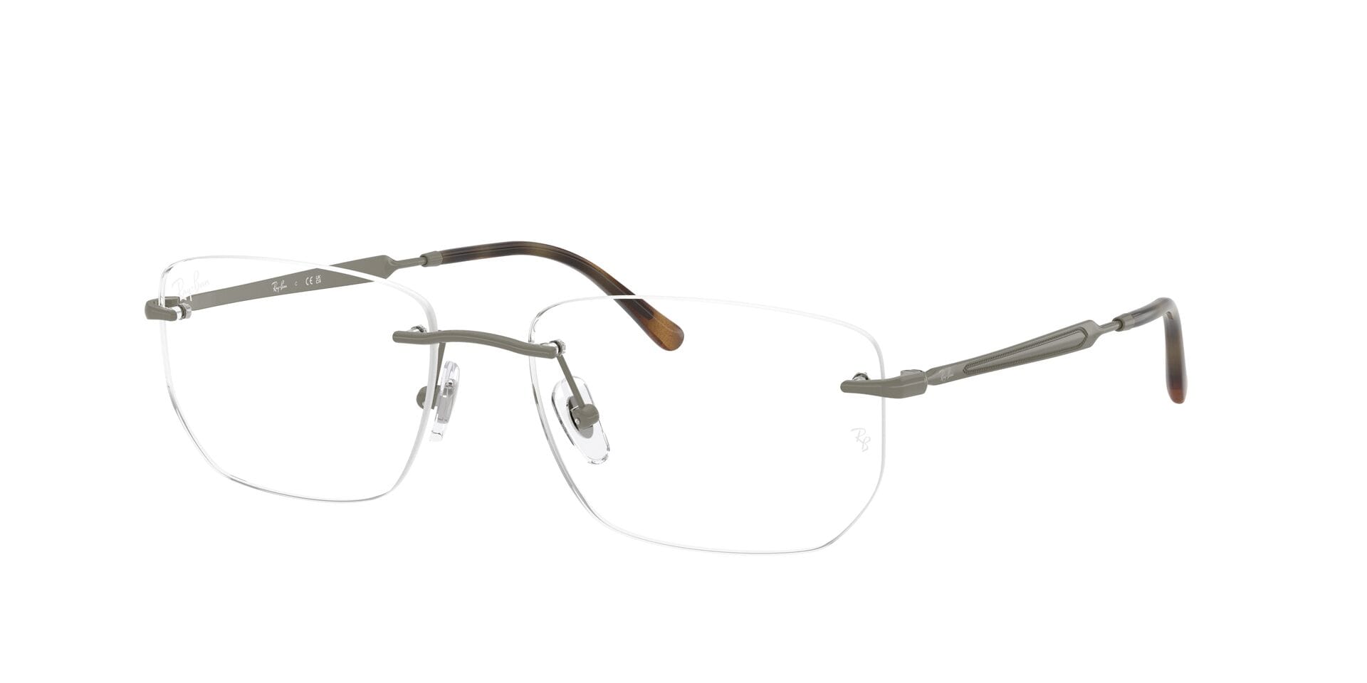 Rayban 0RX3768V Frame Grey Unisex RimLess - Frame — Grey frame — view 3