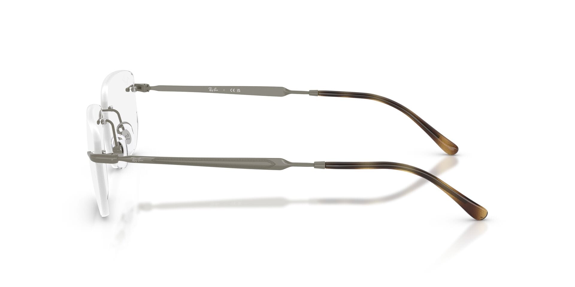 Rayban 0RX3768V Frame Grey Unisex RimLess - Frame — Grey frame — view 5