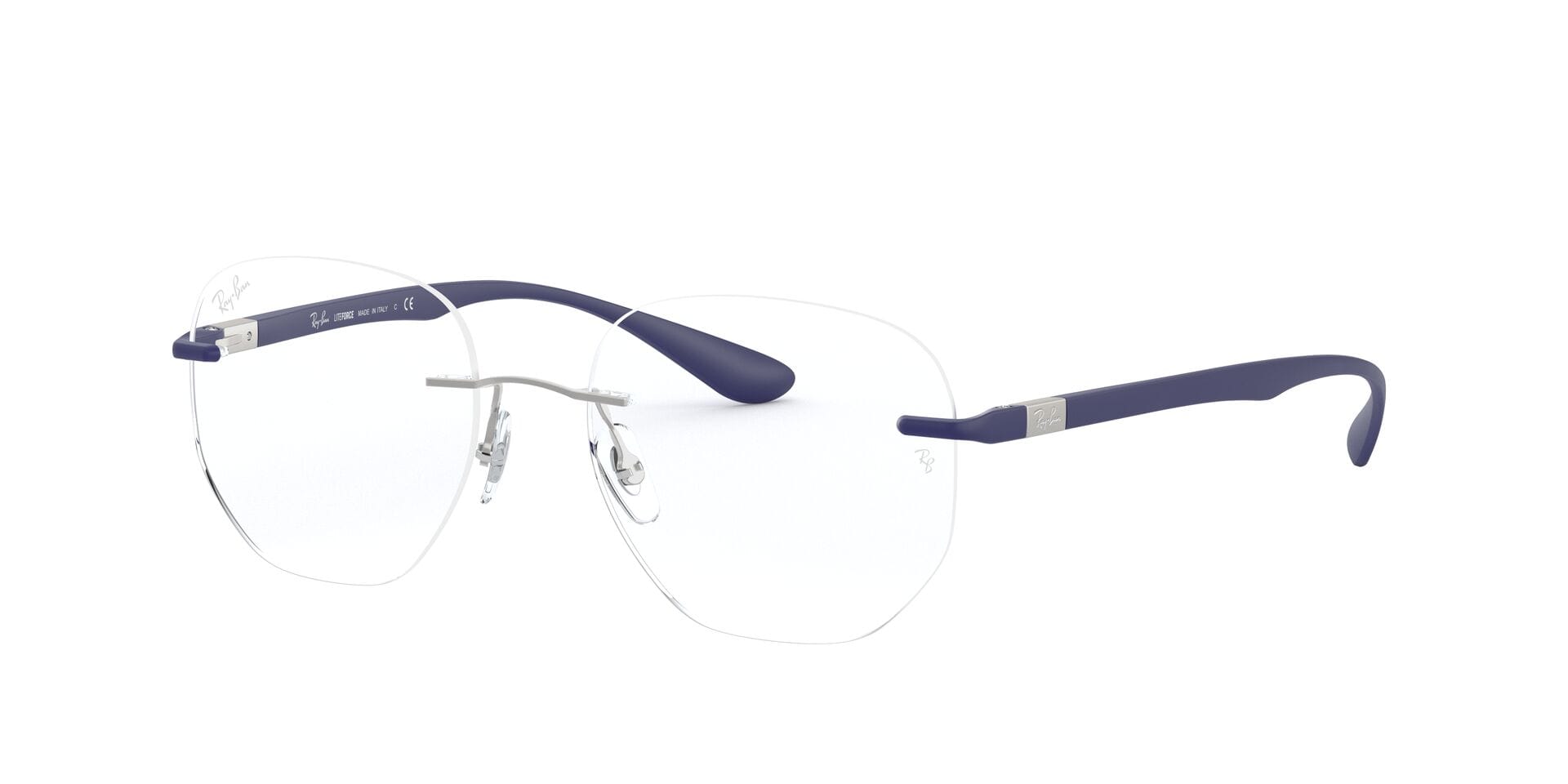 Rayban RX8766 Frame Silver Male RimLess Shell — Silver frame