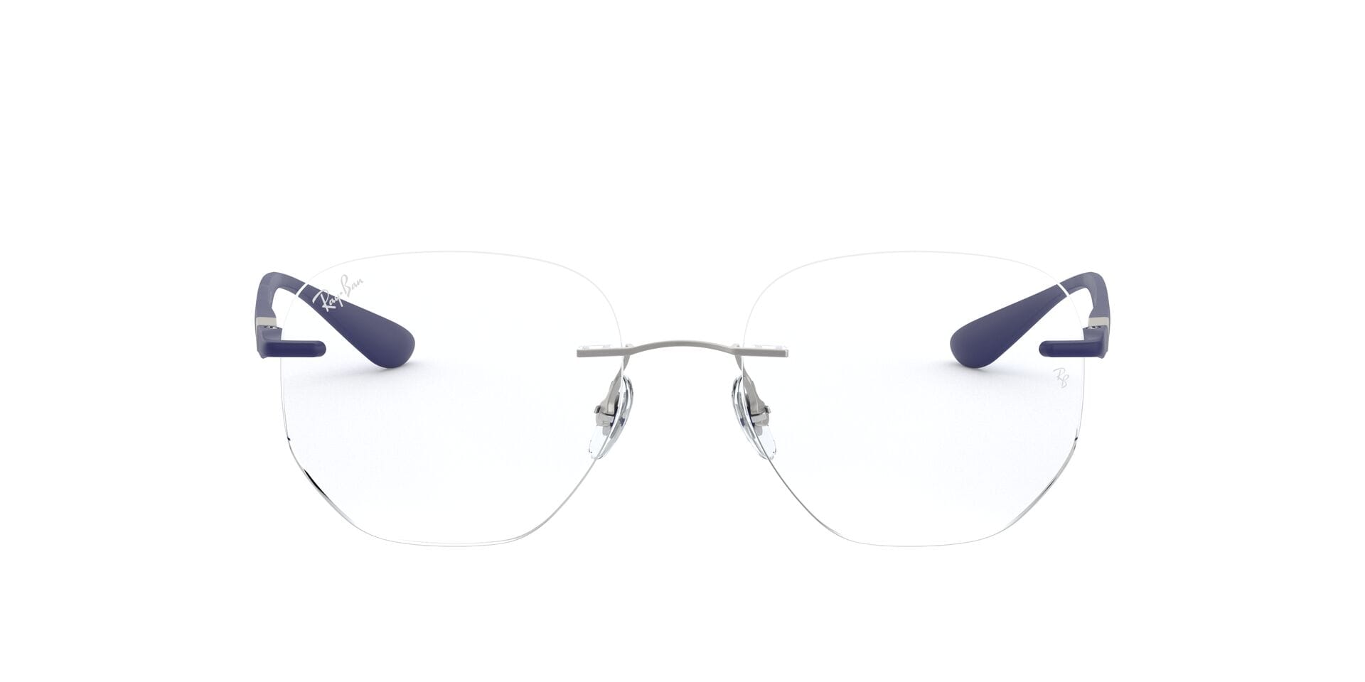 Rayban RX8766 Frame Silver Male RimLess Shell Frame — Silver frame — view 2