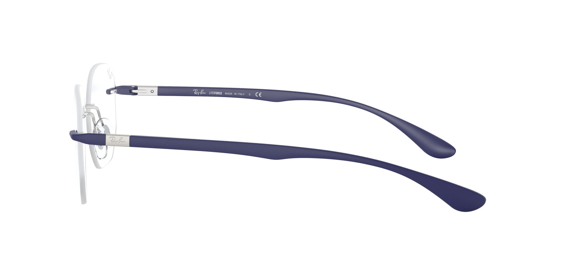Rayban RX8766 Frame Silver Male RimLess Shell Frame — Silver frame — view 3