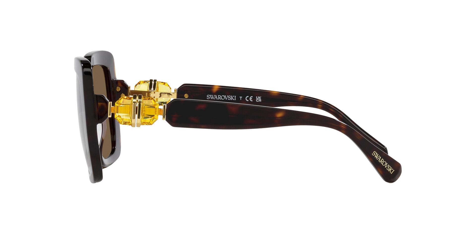 Swarovski 0SK6001 Sunglass Havana Female Full Shell Sunglass — Havana frame — view 3