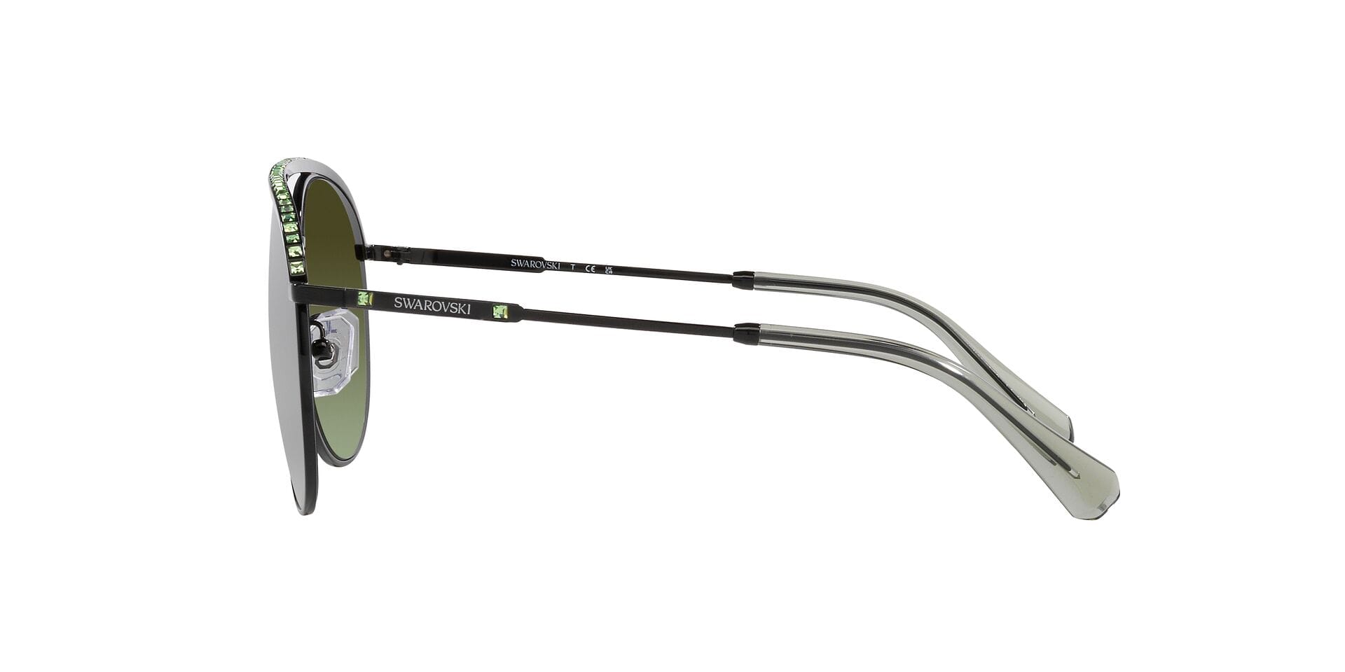 Swarovski 0SK7005 Sunglass Black Female Full Metal Sunglass — Black frame — view 3